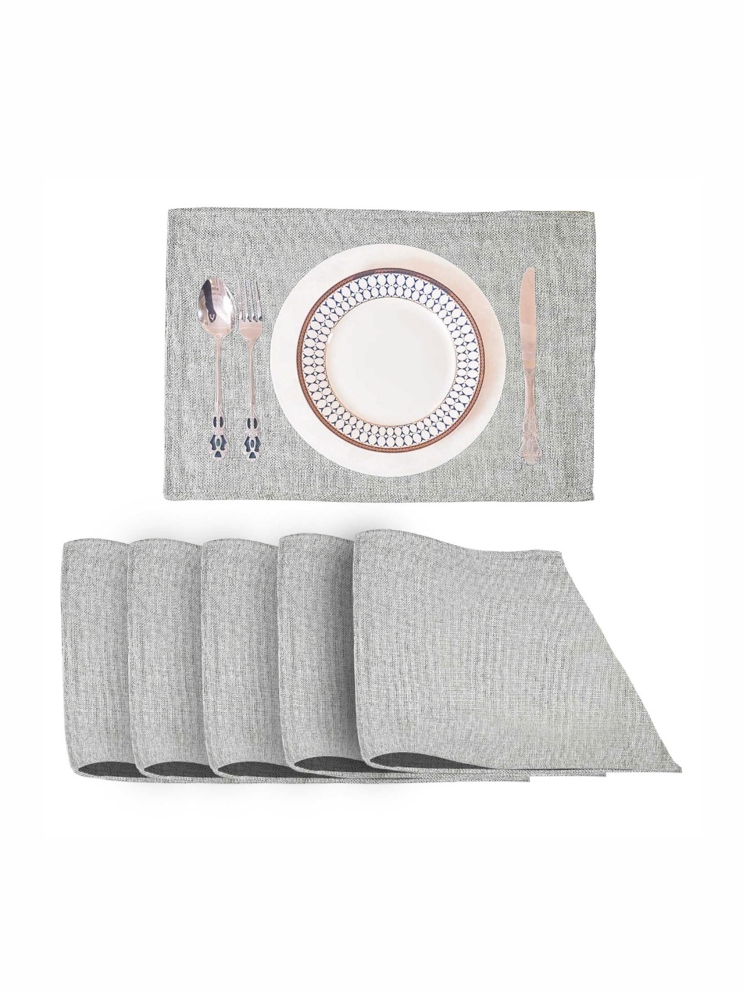

Lushomes Grey 6 Pieces Table Placemats