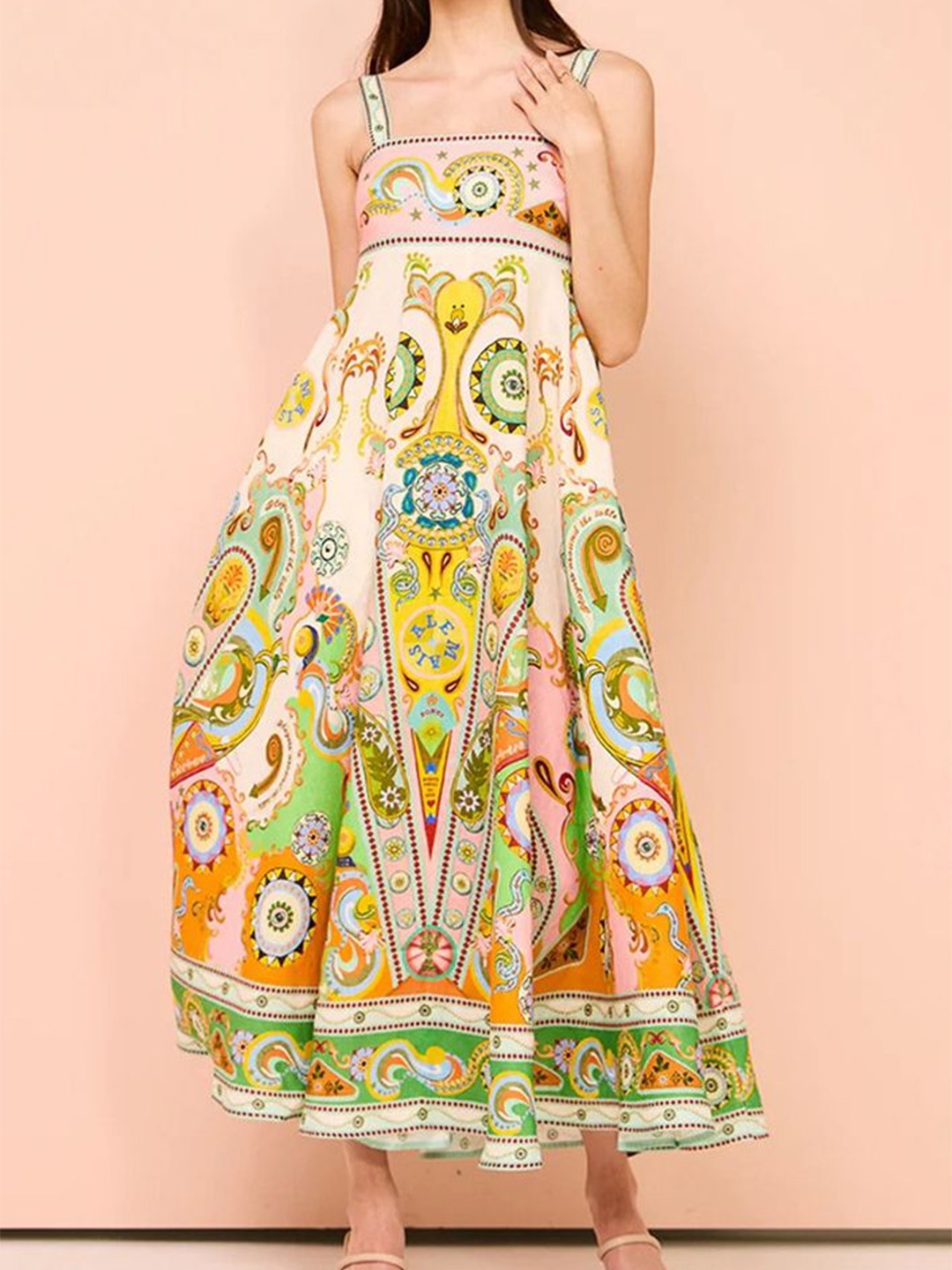 

LULU & SKY Women Ethnic Motifs Printed Maxi Dress, Multi