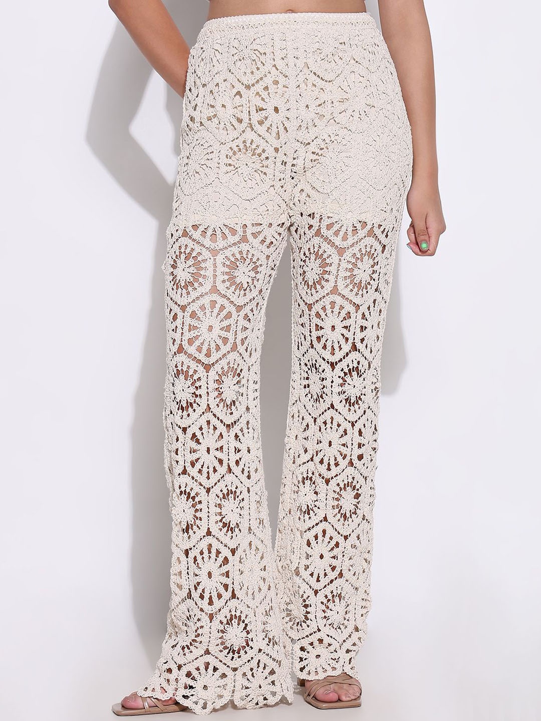 

SHOWOFF Women Comfort Trousers, Cream