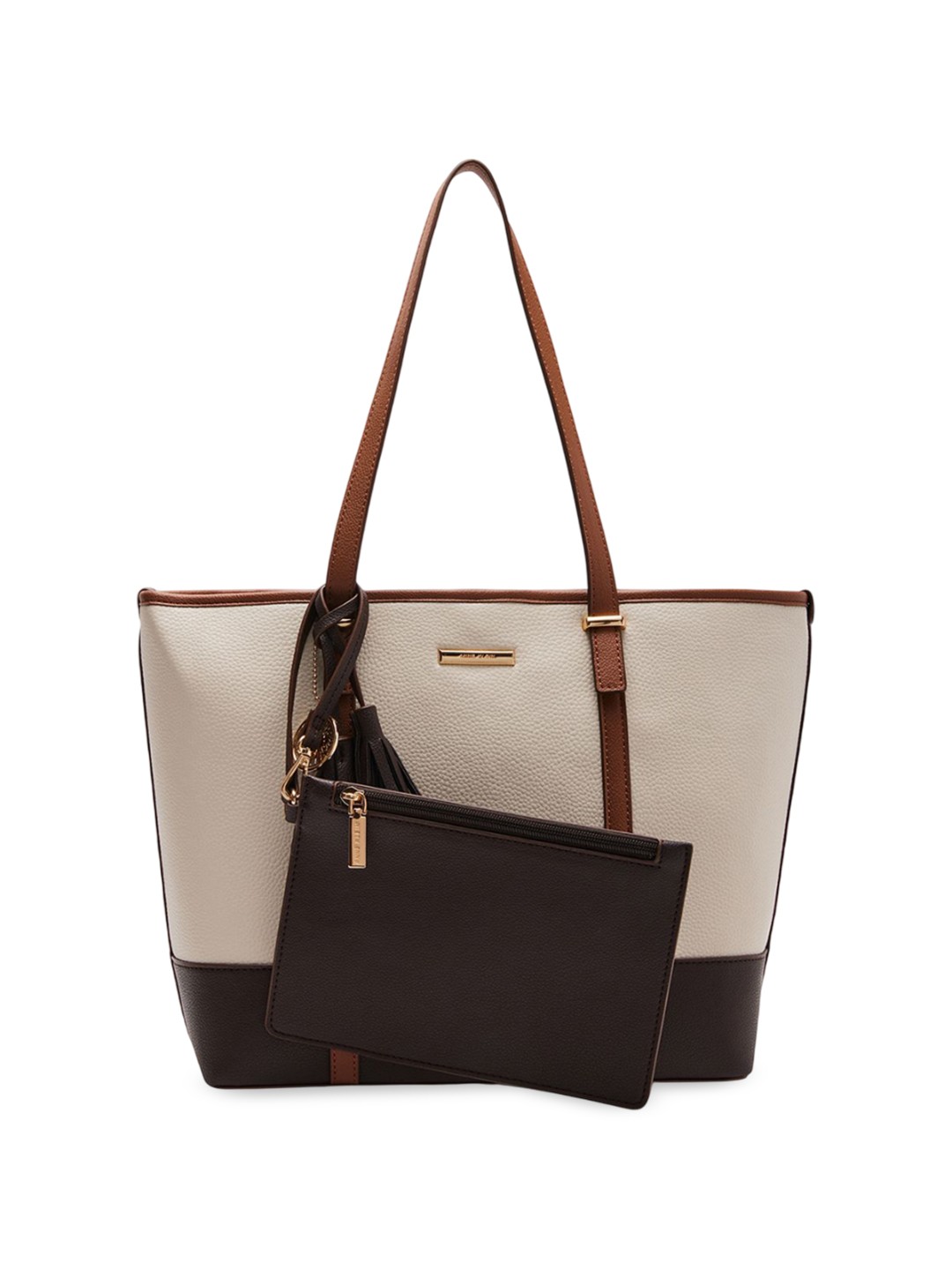 

ANNE KLEIN Colourblocked Structured Shoulder Bag, White