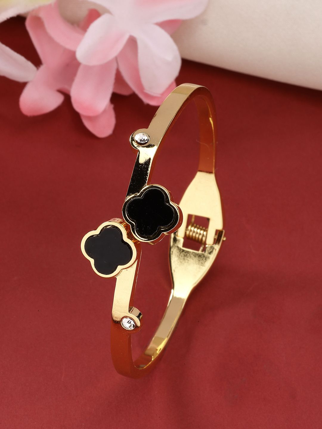 

NVR Girls Brass Gold-Plated Cuff Bracelet