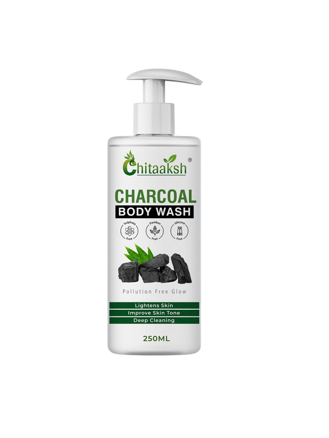 

Chitaaksh Deep Cleansing Charcoal Body Wash Refreshing Shower Gel- 250 ml, White