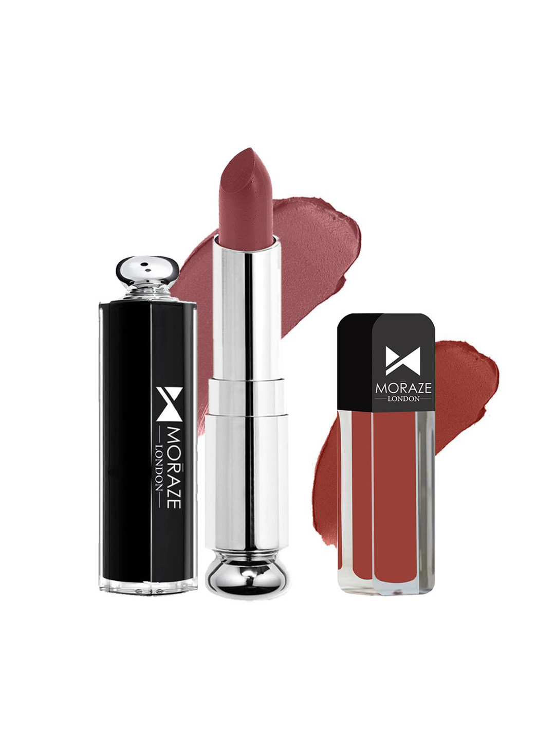 

Moraze London Set Of 2 Creamy Matte Lipstick - 4.1 g Each - Naked - Heart Break, Multi