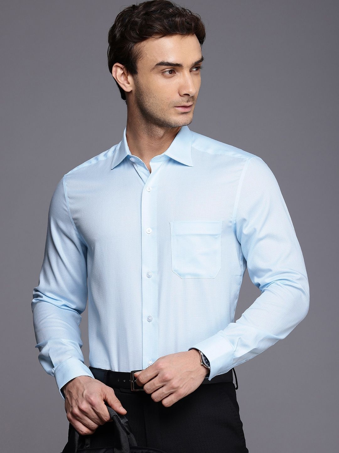 

Louis Philippe Classic Pure Cotton Formal Shirt, Blue