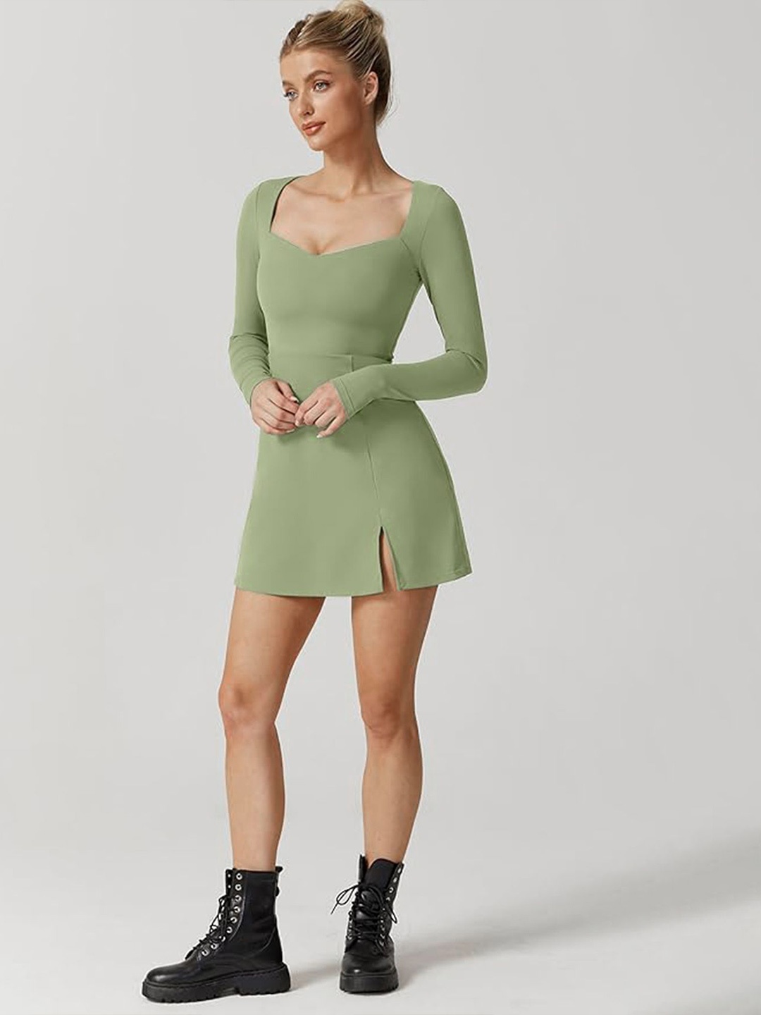 

LULU & SKY Women Fit and Flare Mini Dress, Green