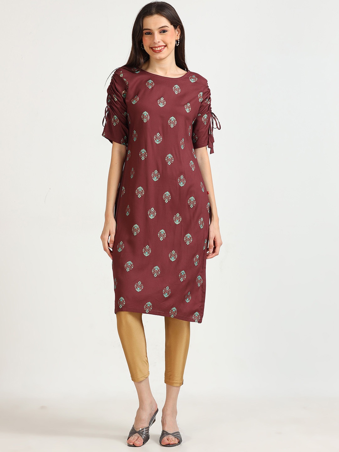 

Marcia Women Ethnic Motifs Embroidered Kurta, Maroon