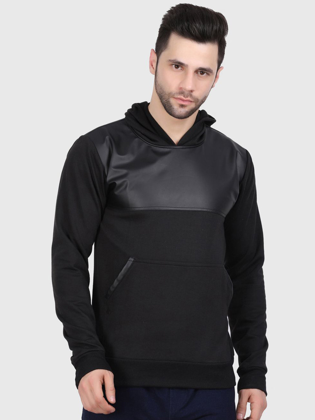 

Raxedo Men Hooded Oversized Pullover Sweatshirt, Black