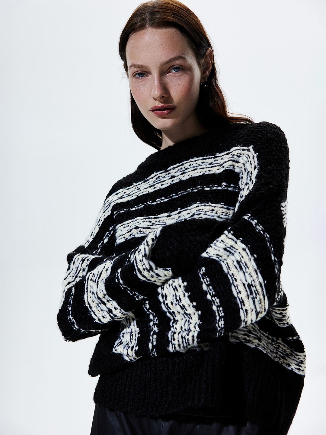 

H&M Jacquard-Knit Jumper, Black
