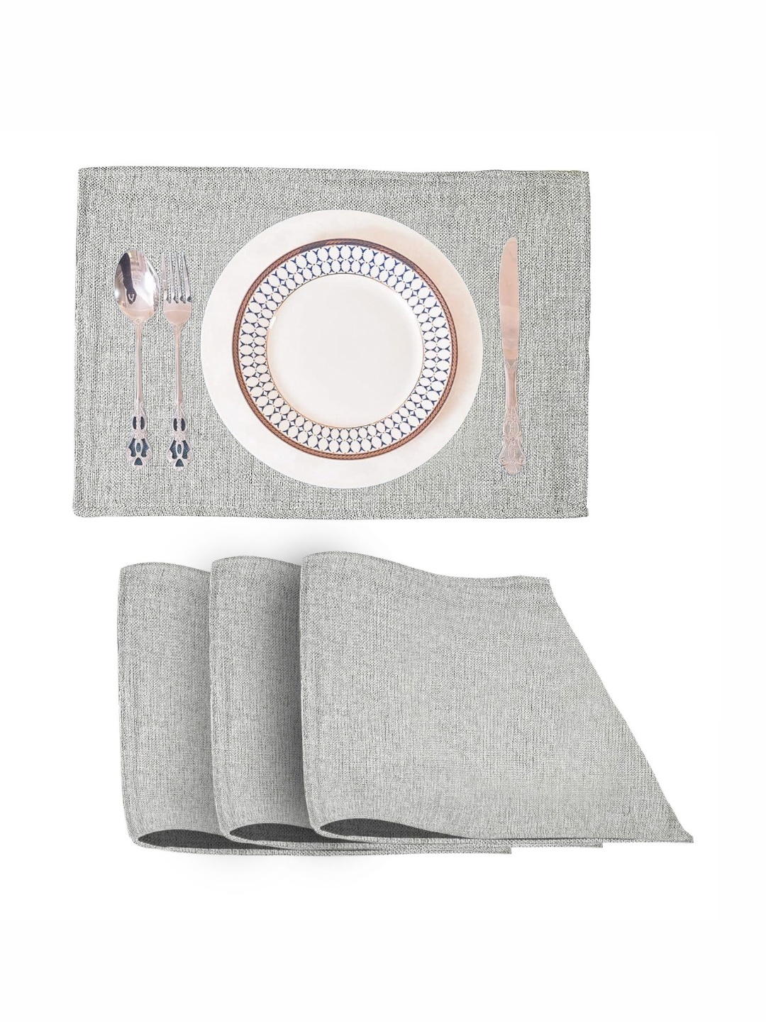 

Lushomes Grey 4 Pieces Jute Table Placemats