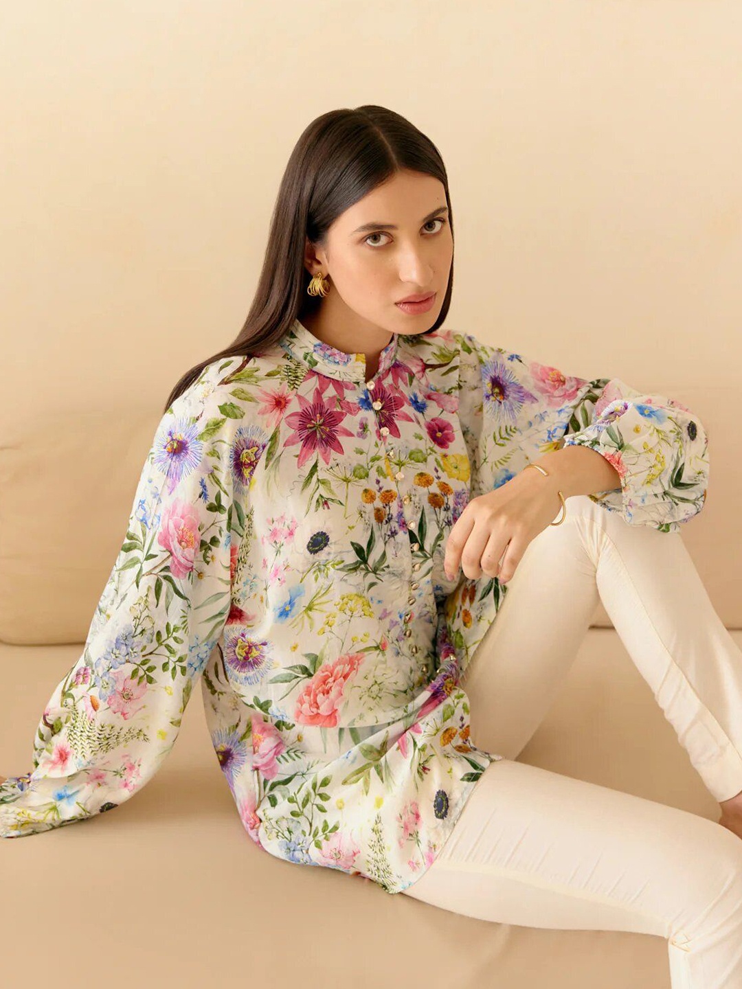 

all about you Floral Print Shirt Style Top, Multi