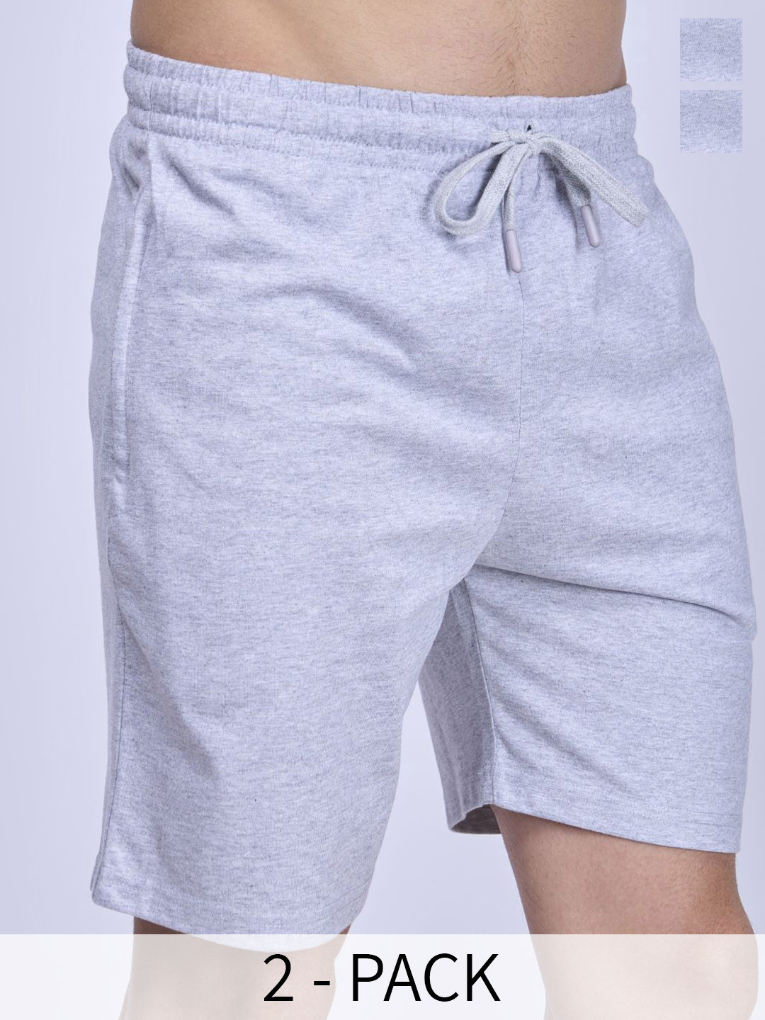 

Ramraj Men Pack Of 2 Cotton Mid-Rise Lounge Shorts, Grey