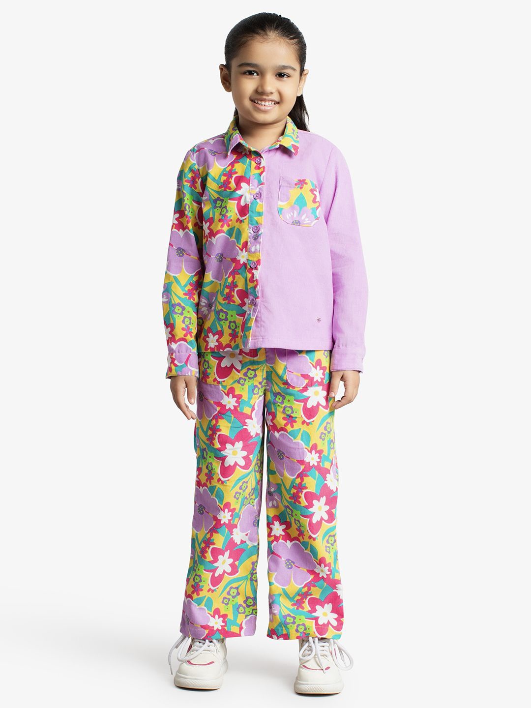 

Ed-a-Mamma Girls Printed Shirt with Trousers, Lavender