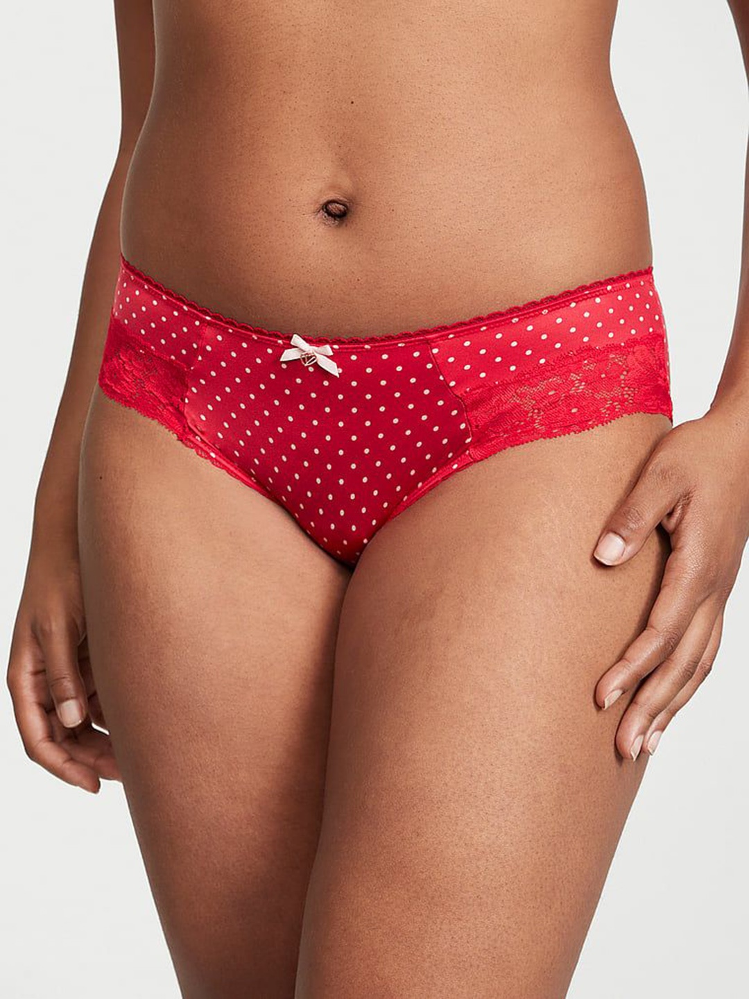 

Victoria's Secret Printed Lace-Front Hipster Brief 1122115764KQ, Red