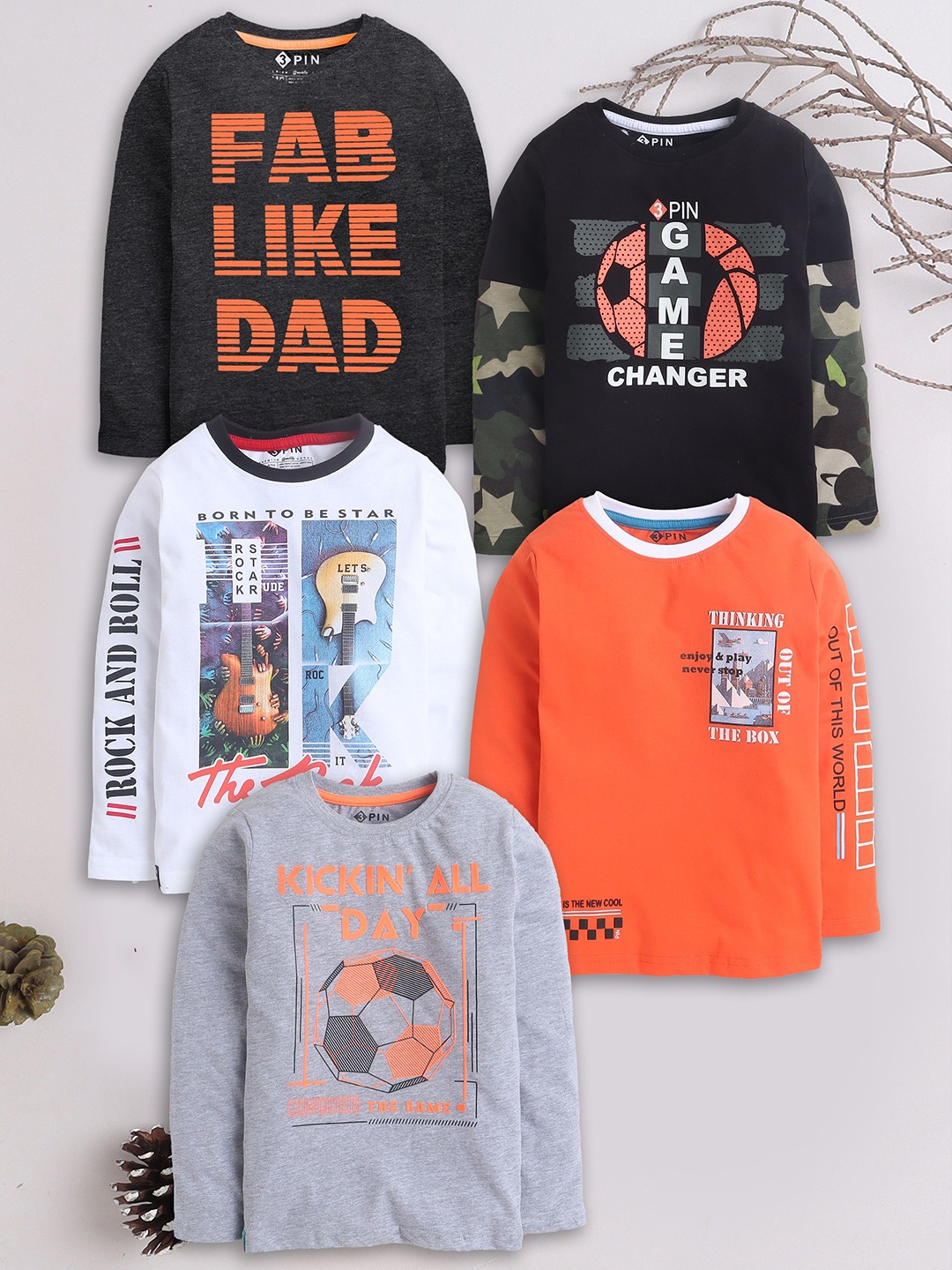 

3PIN Boys 5 Printed T-shirt, Multi