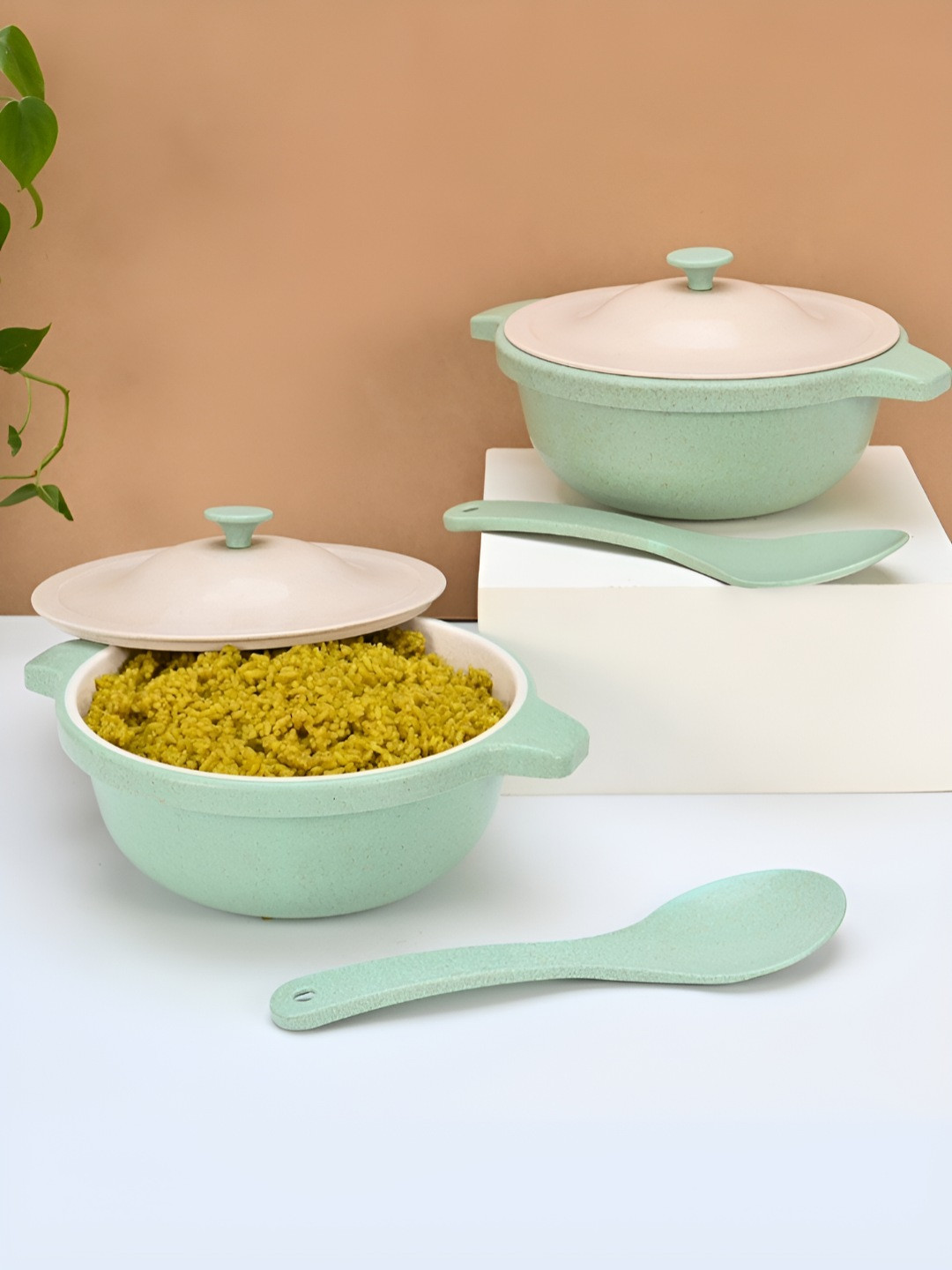 

eha Green 2024 2 Pieces Microwave Safe Serving Bowl