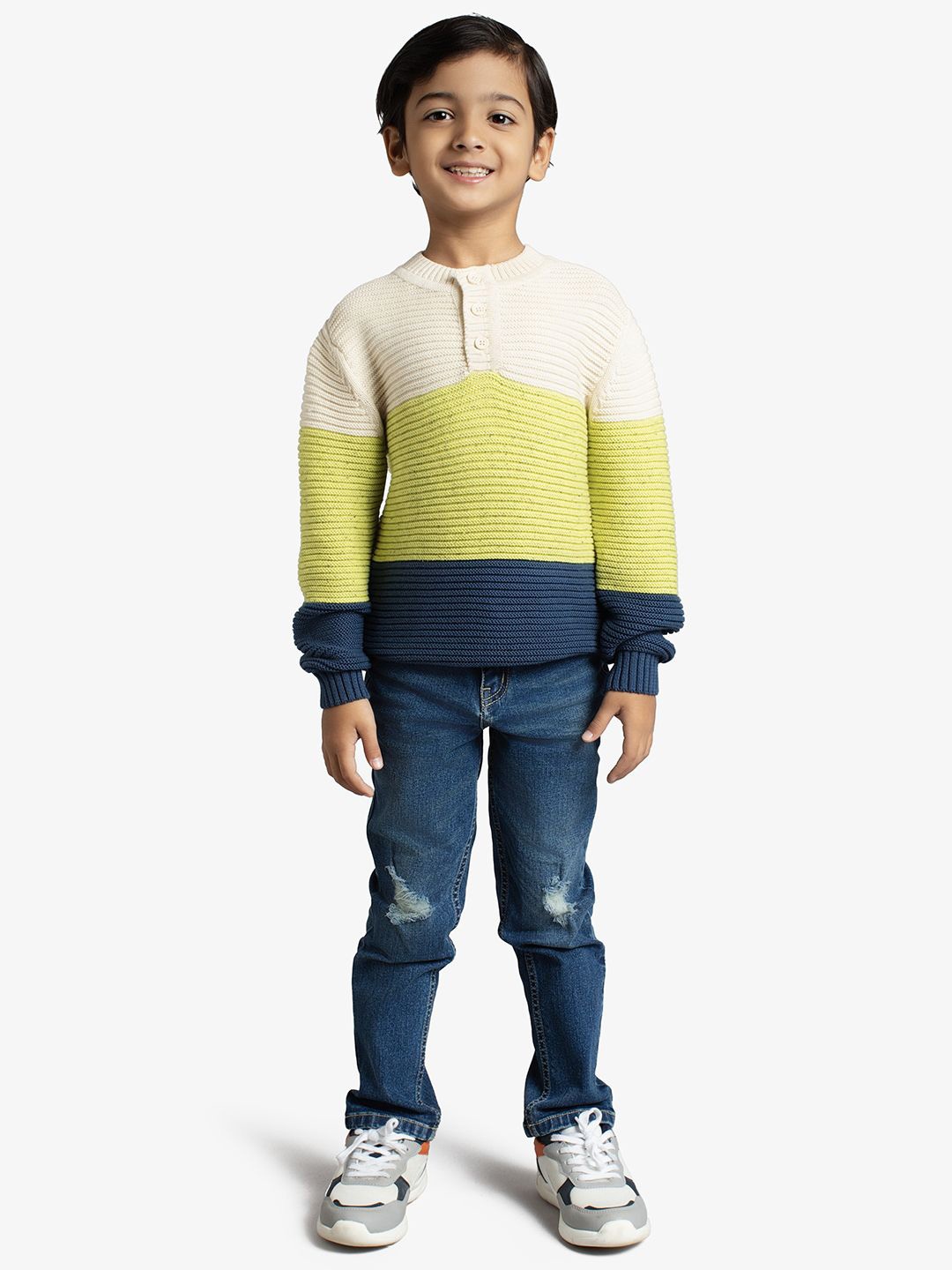 

Ed-a-Mamma Boys Colourblocked Pullover, White