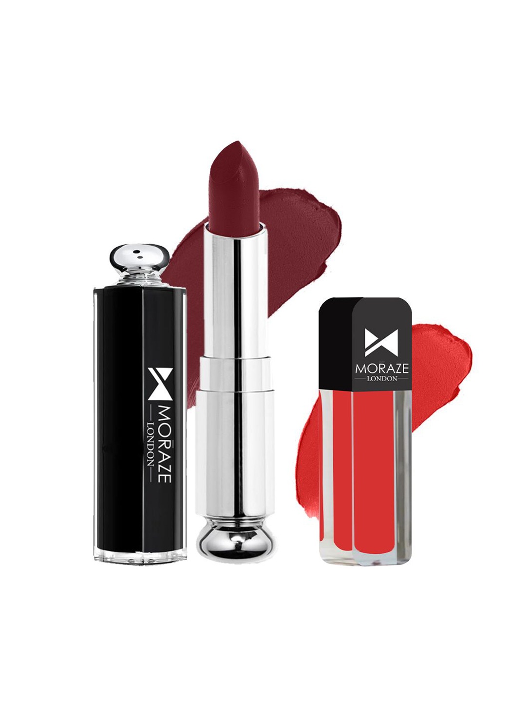 

Moraze Set Of 2 Non Transfer Lipstick - 4.5 g & 3.5 ml - Shade - Lovewv - PapaDont, Purple