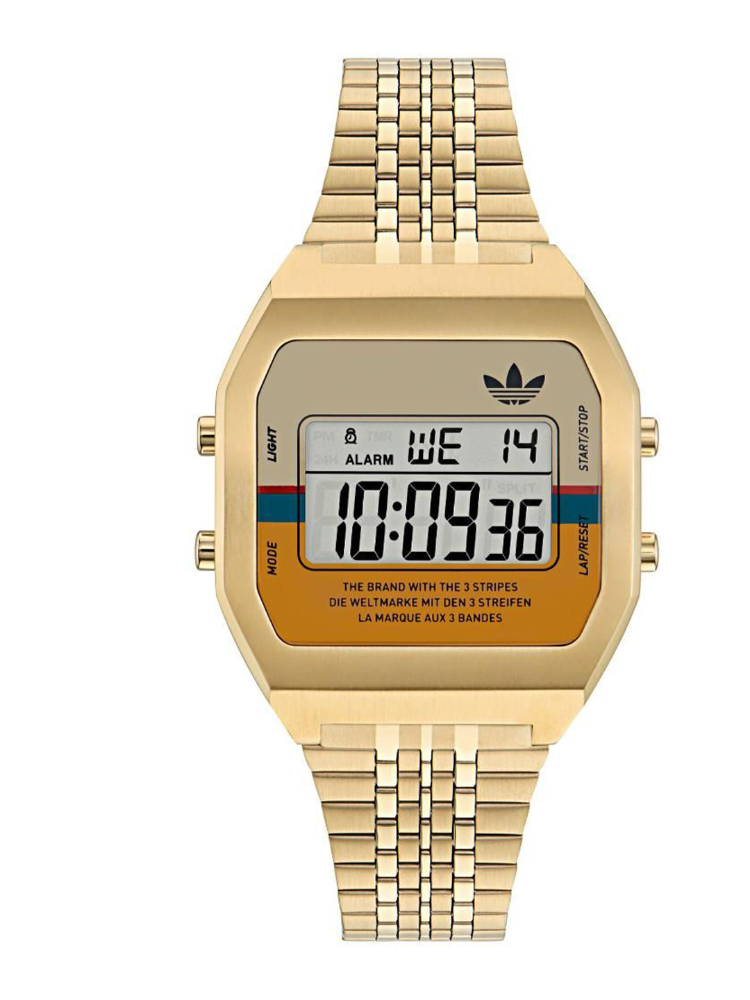 

ADIDAS Originals Unisex Brass Dial & Stainless Steel Bracelet Style Straps Digital Watch AOST23555, Multi
