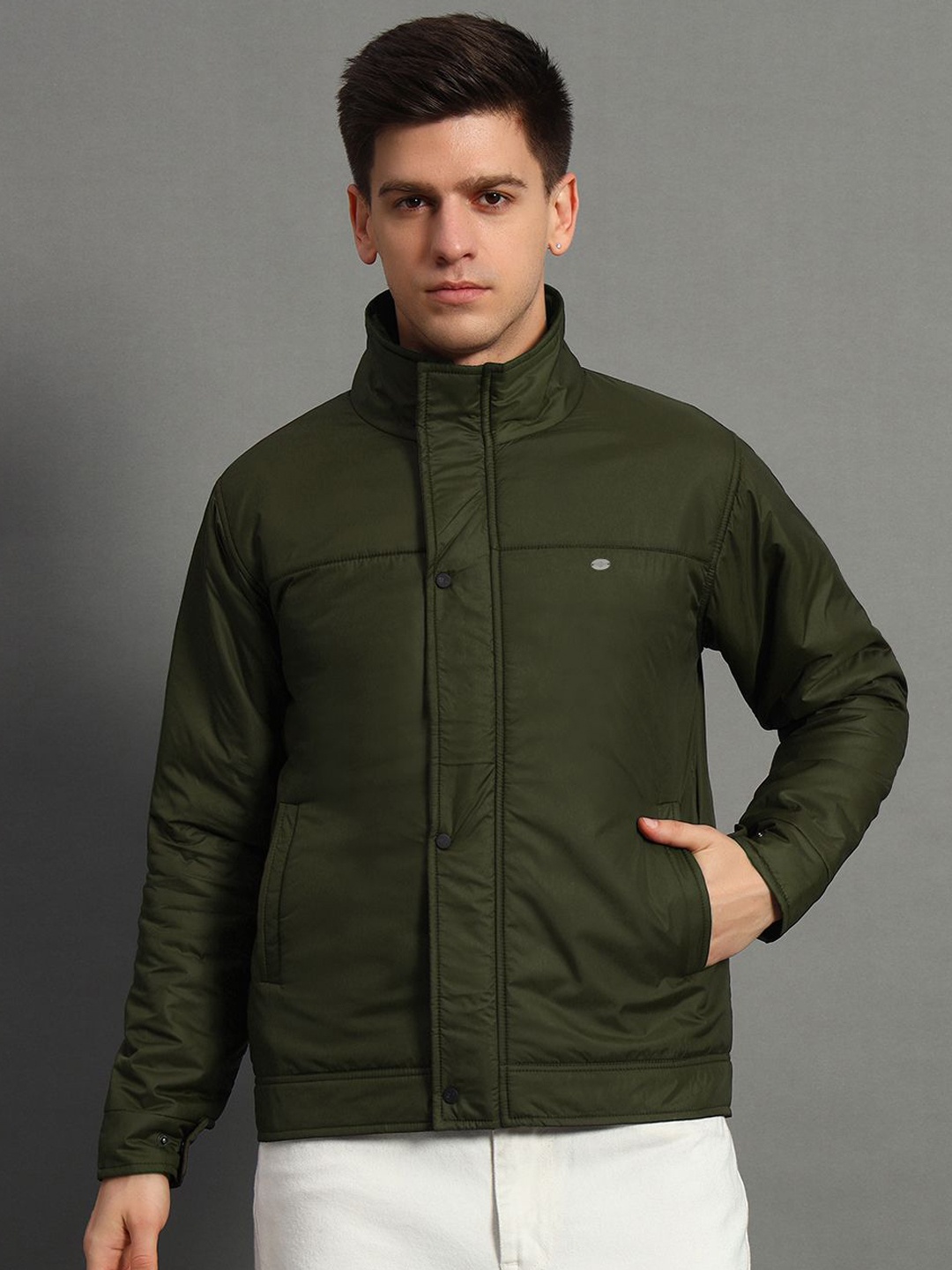 

GET GOLF Men Bomber Jacket, Olive