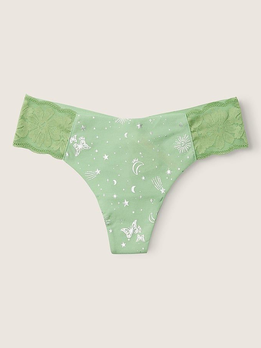 

Victoria's Secret Pink Printed No-Show Thong Brief 112073975OK4, Green