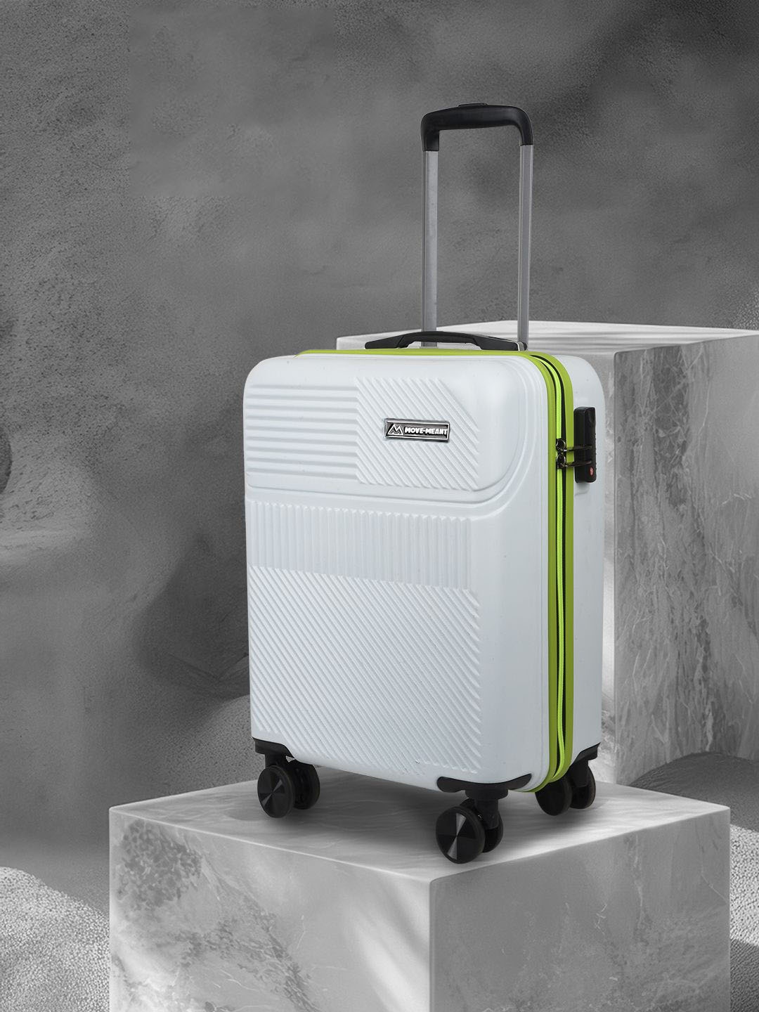 

MOVE-MEANT VoyageWare Textured Hard-Sided Cabin Trolley Bag, Off white