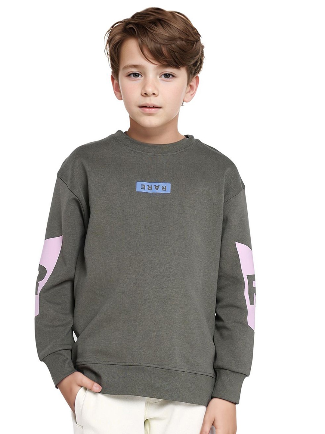 

Rare Ones Boys Digital Print Sweatshirt, Grey