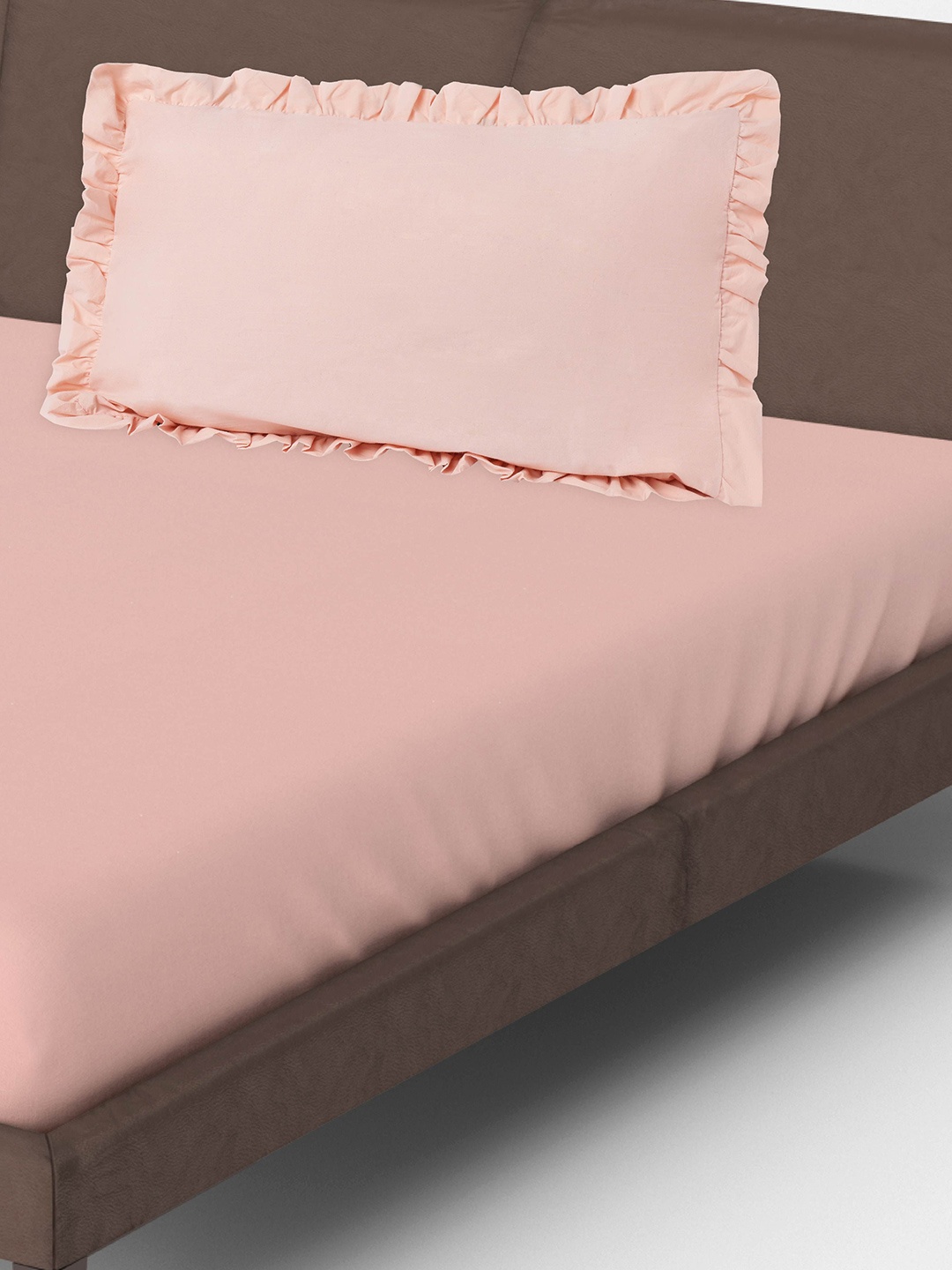 

10Club Single Bedsheet with 1 pillow cover, Peach