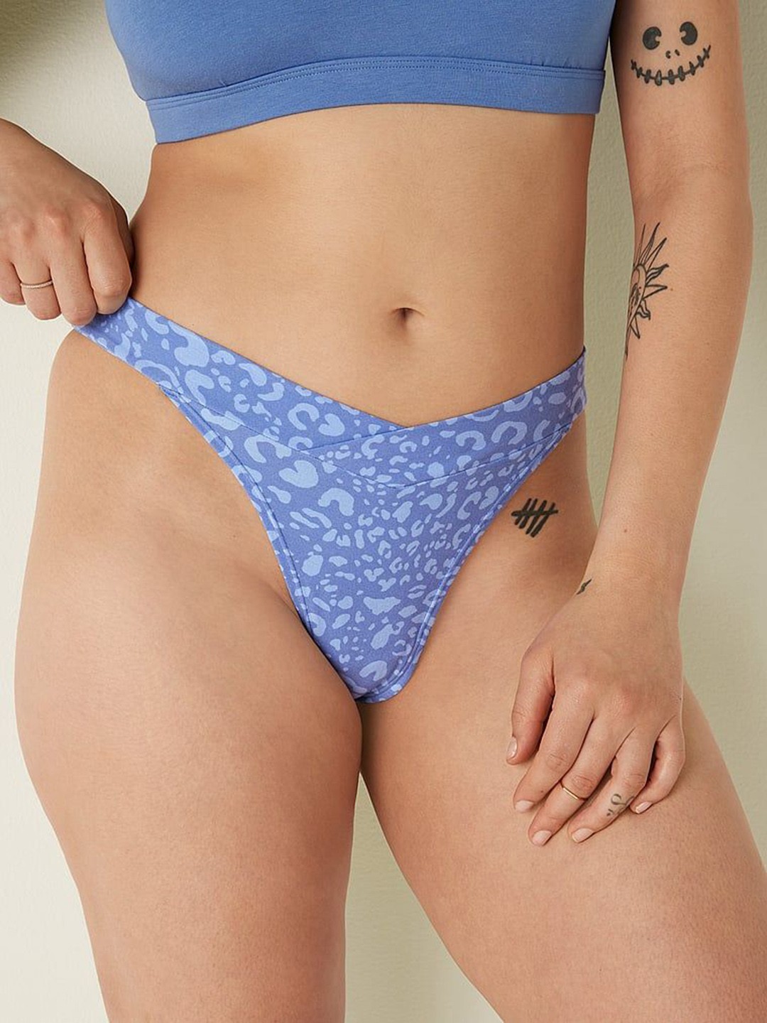 

Victoria's Secret PINK Crossover Thong Panty 111991895KPI, Blue