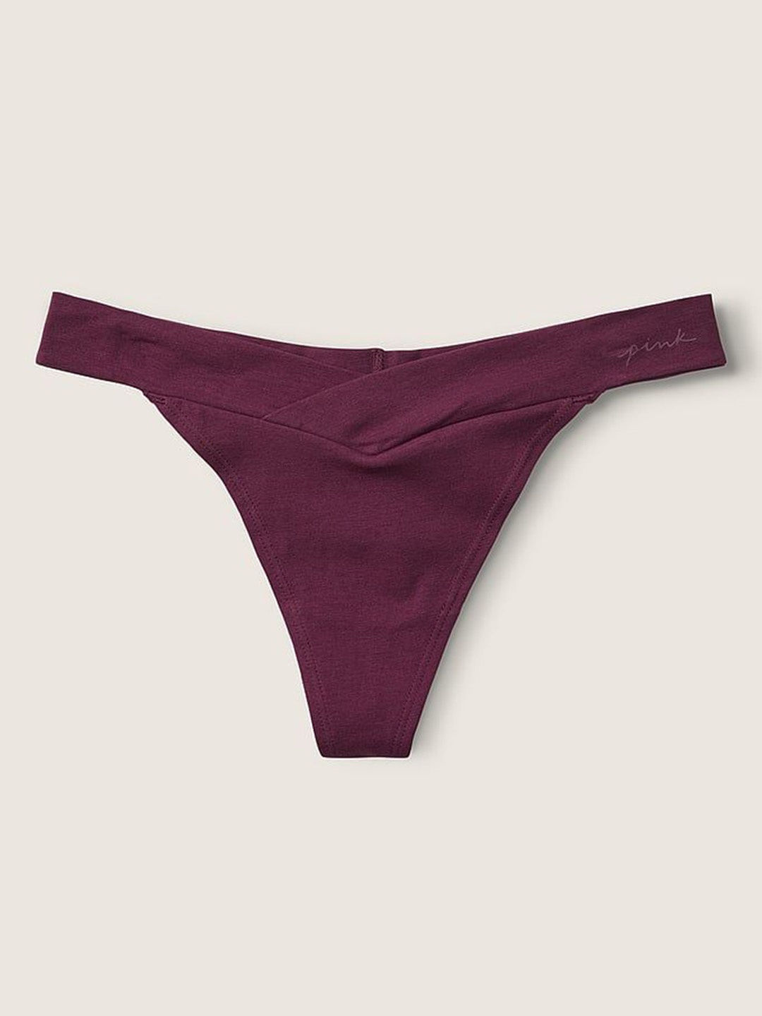 

Victoria's Secret PINK Mid Rise Crossover Thong Briefs 111991895IL8, Maroon