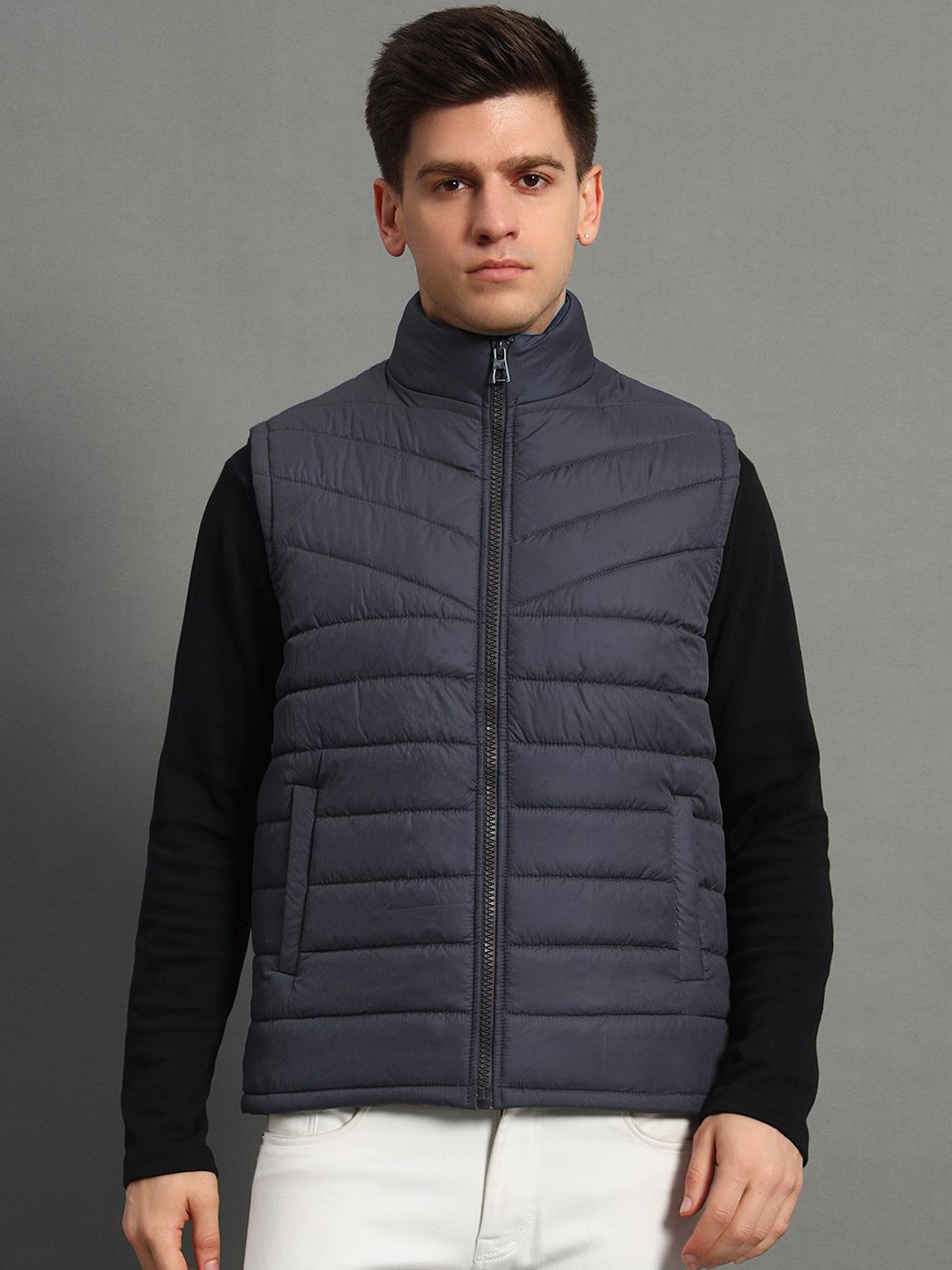 

GET GOLF Men Polyester Lightweight Quilted Jacket, Navy blue