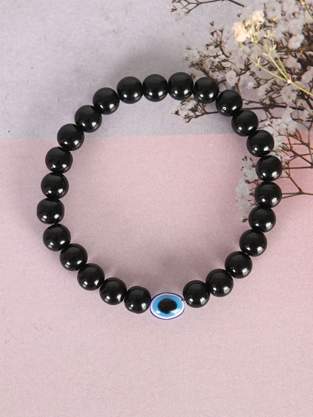 

NVR Unisex Kids Handcrafted Wraparound Bracelet, Black