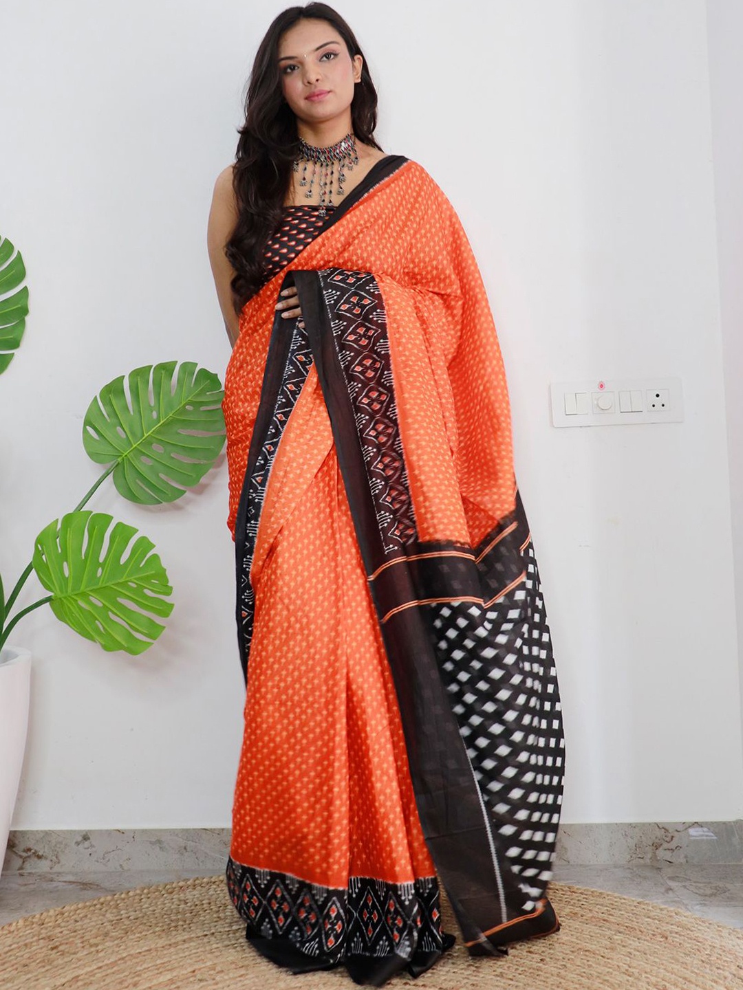 

Saree mall Bagh Designer Bagh Sarees, Orange