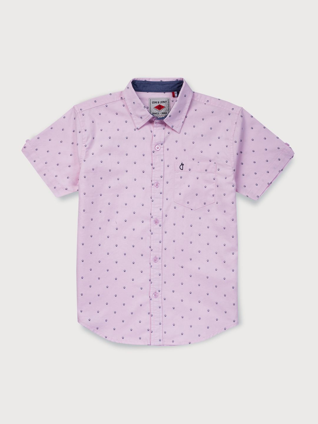 

Gini and Jony Boys Standard Opaque Printed Casual Shirt, Pink