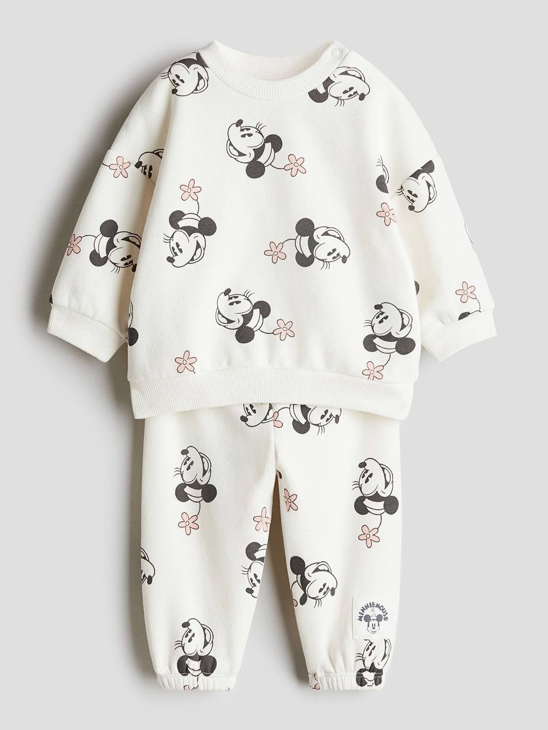 

H&M 2-Piece Printed Sweatshirt Set, White