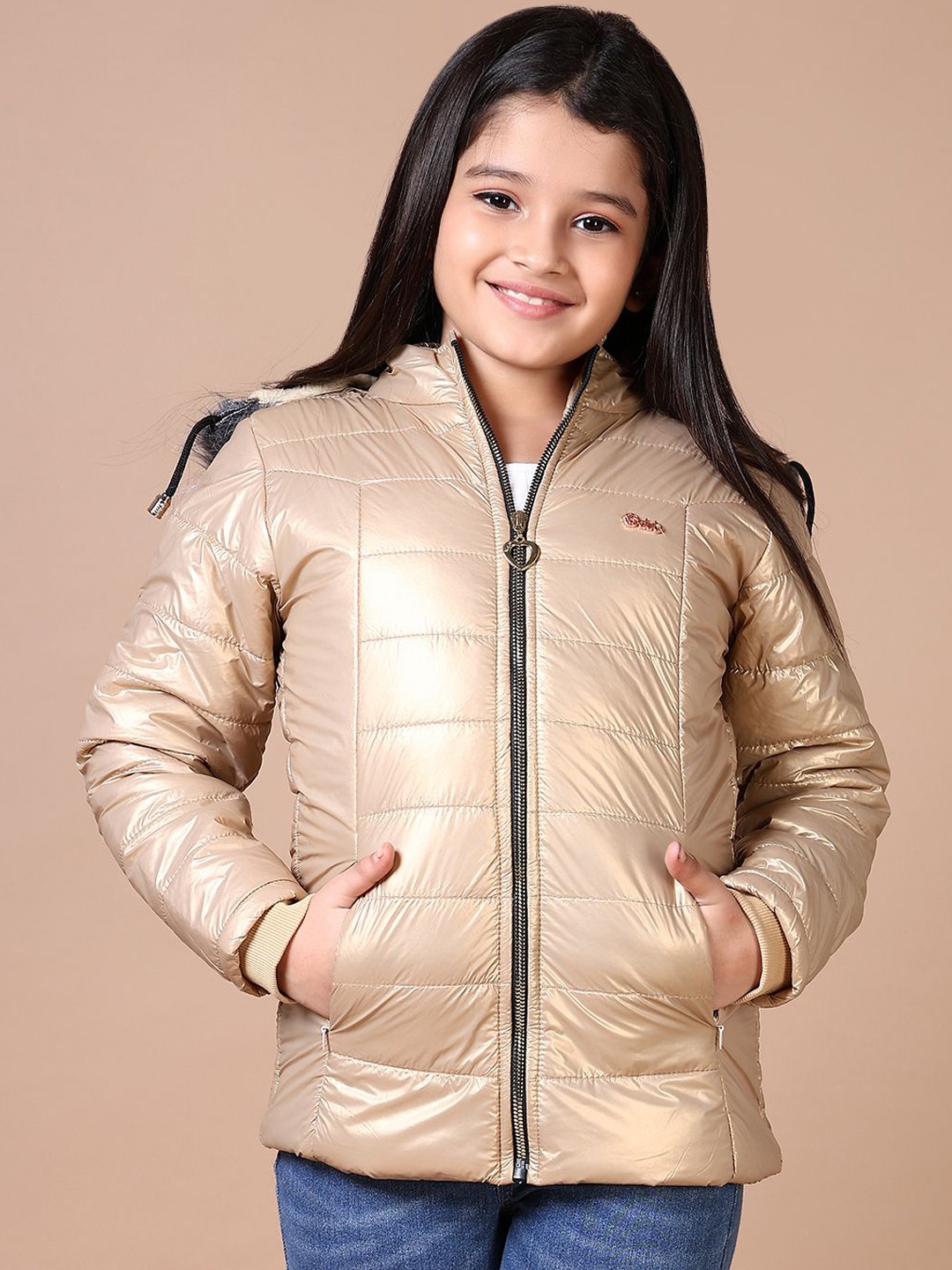 

V-Mart Girls Puffer Jacket, Brown
