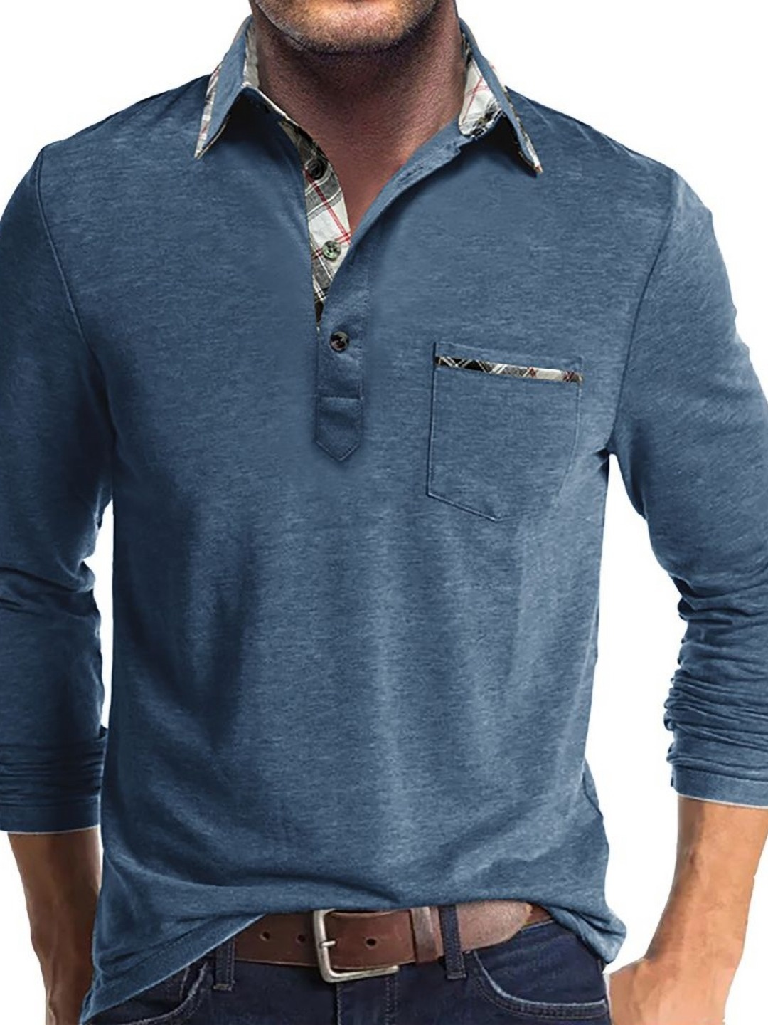 

StyleCast x Revolte Men Polo Collar T-shirt, Blue