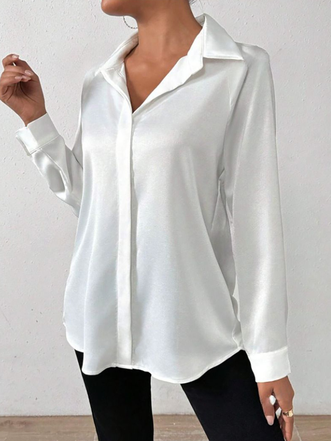 

StyleCast Women Classic Opaque Casual Shirt, White