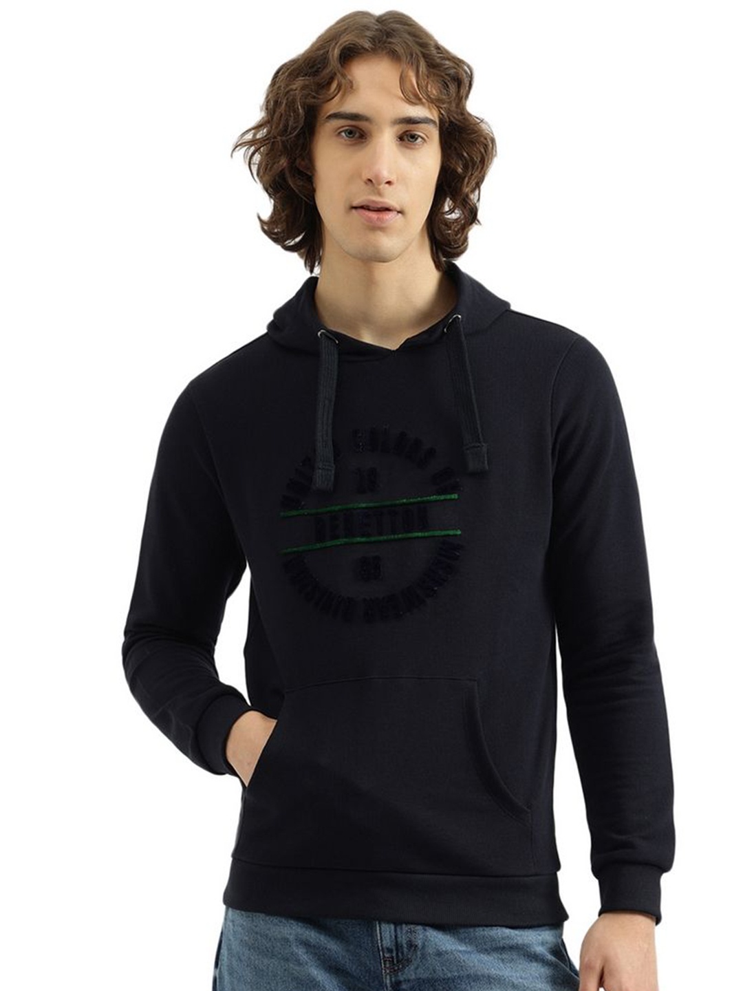 

United Colors of Benetton Men Printed Sweatshirt, Black