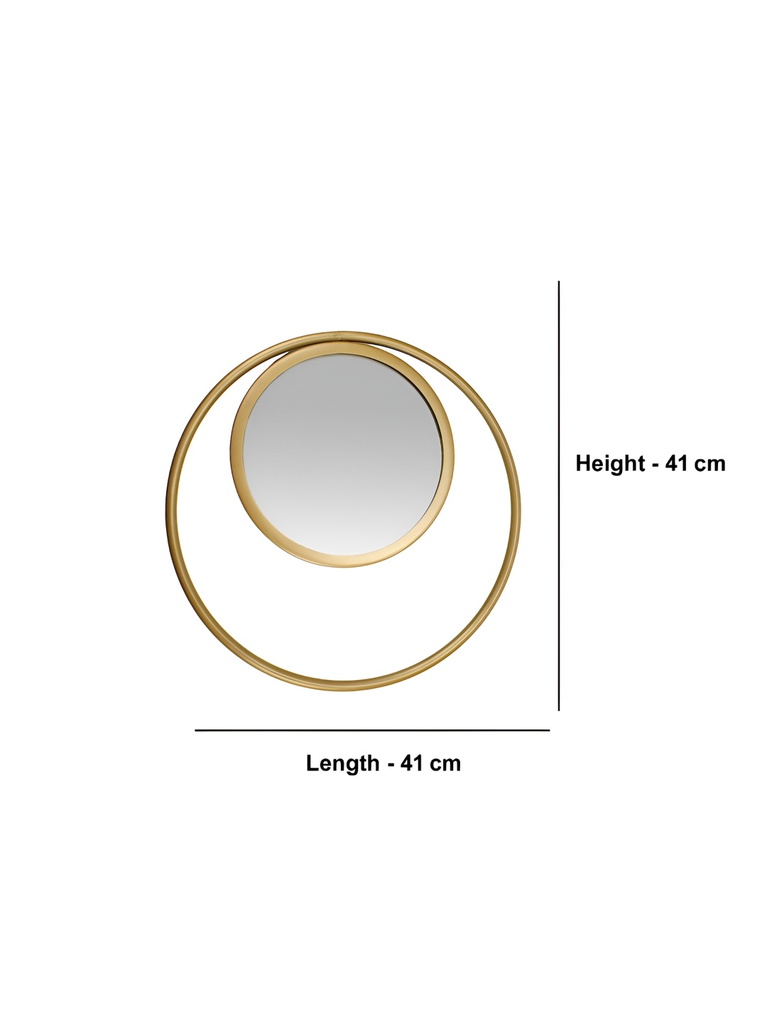 

Hind Decor Round Metal Wall Mirror, Gold