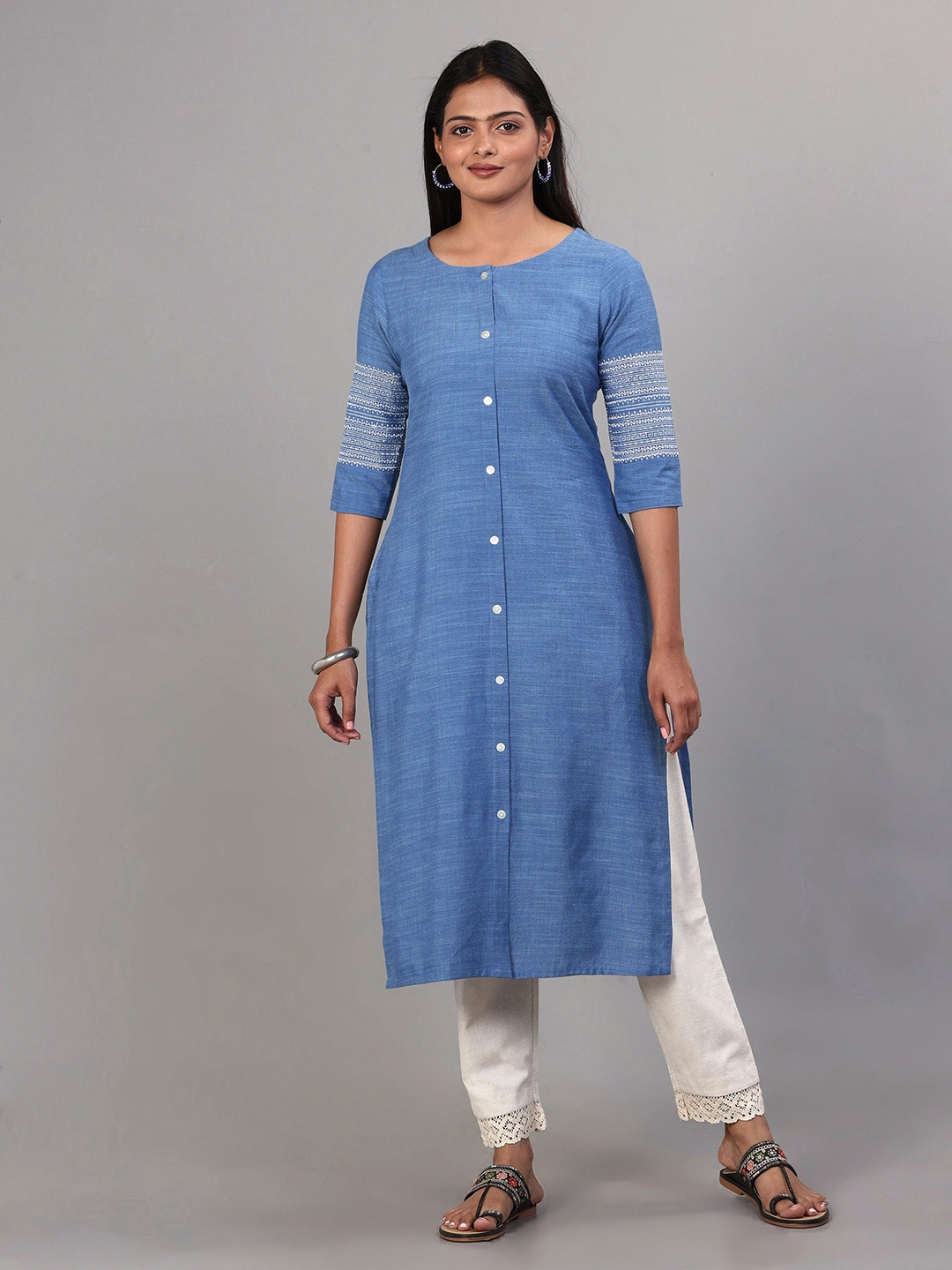 

Vismay Embroidered Straight Kurtas, Blue