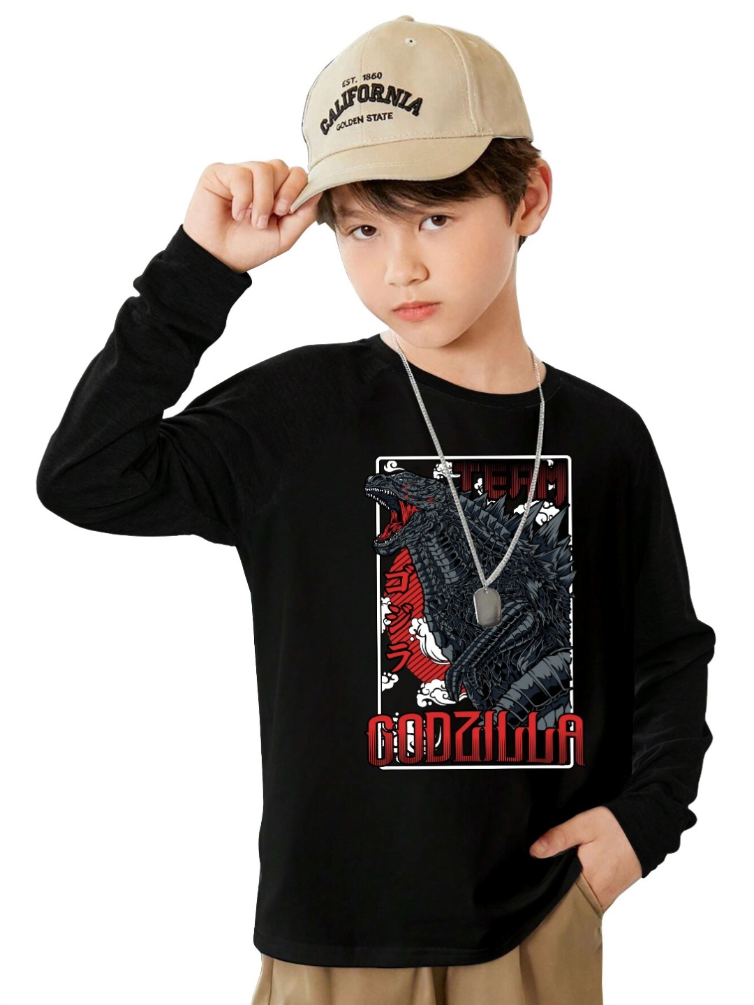 

BAESD Boys Printed T-shirt, Black