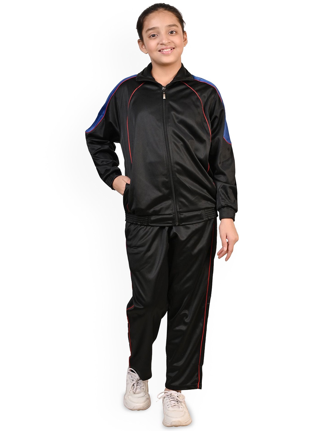 

BAESD Girls Polo Collar Tracksuit, Black