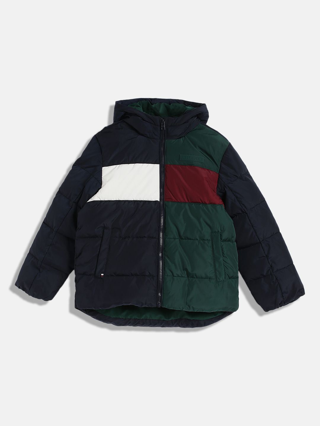 

Tommy Hilfiger Boys Colourblocked Puffer Jacket, Green