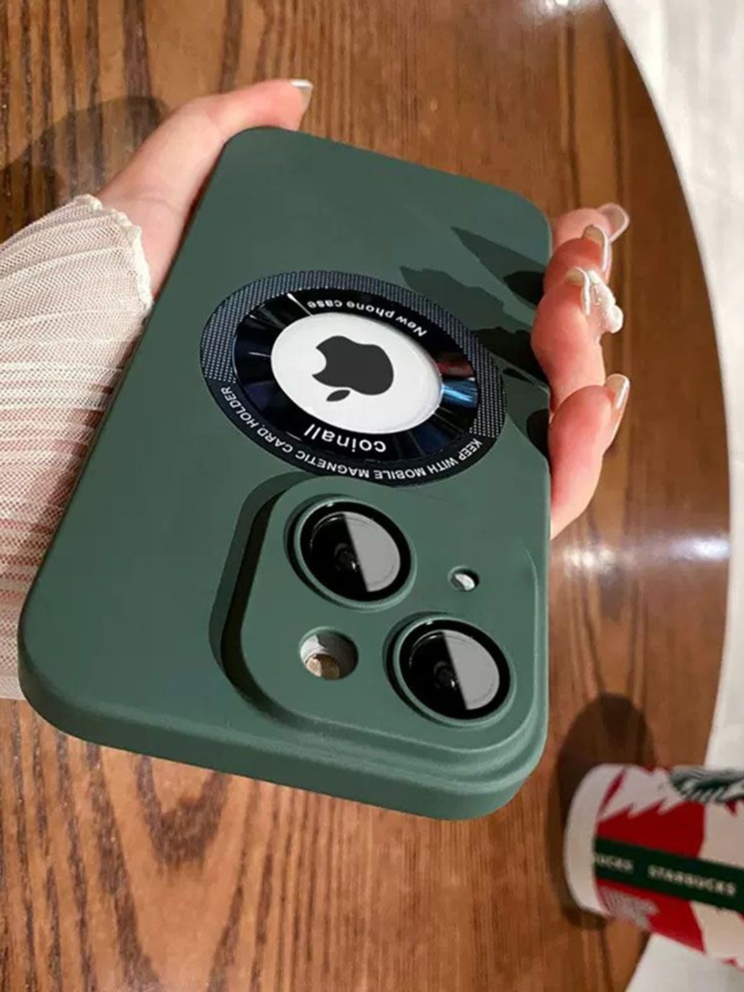

Luxury Kase Solid Printed iPhone 14 Back Case Mobile Accessories, Green
