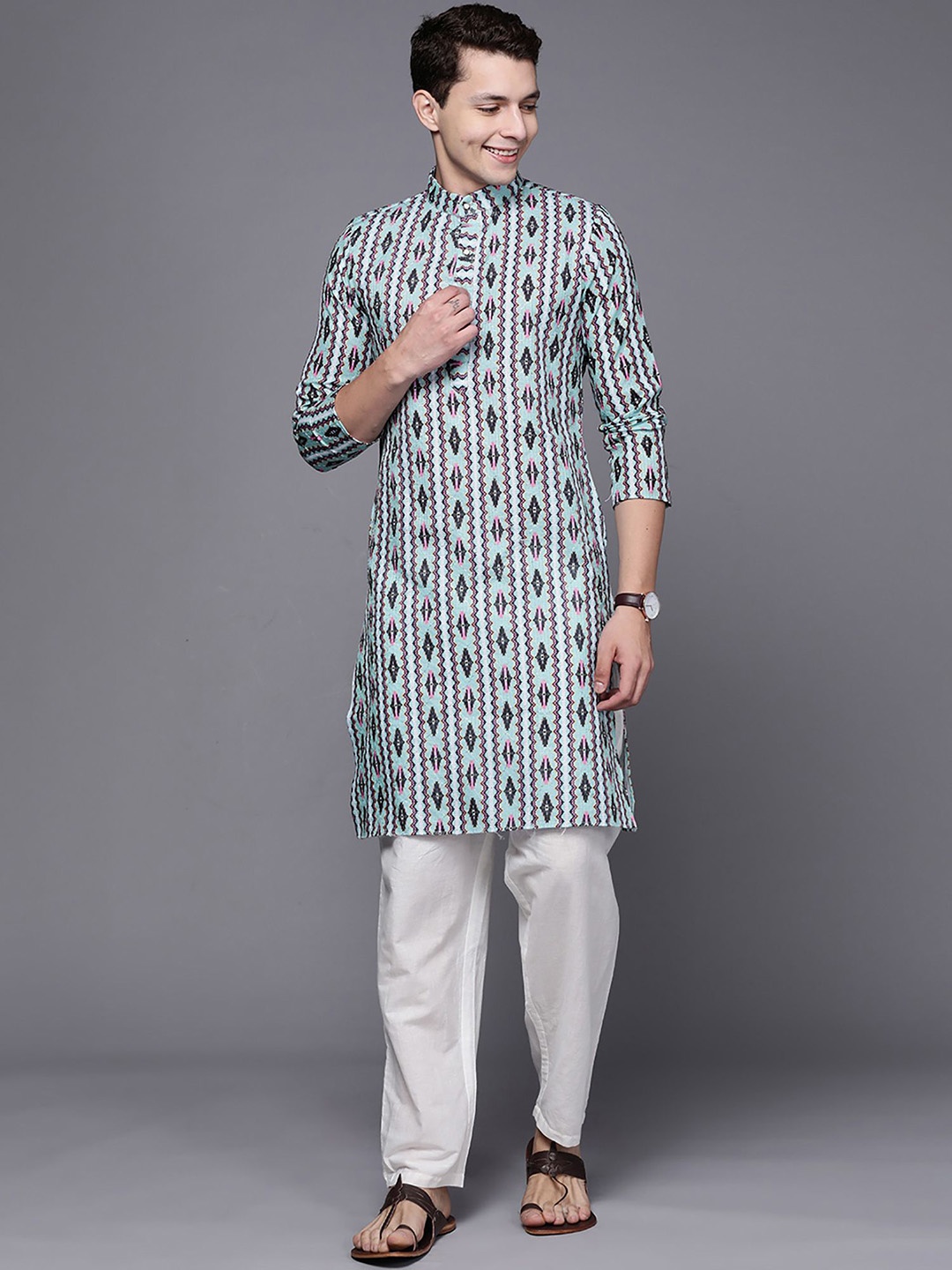 

Anouk Men Ethnic Motifs Printed Kurta, Blue