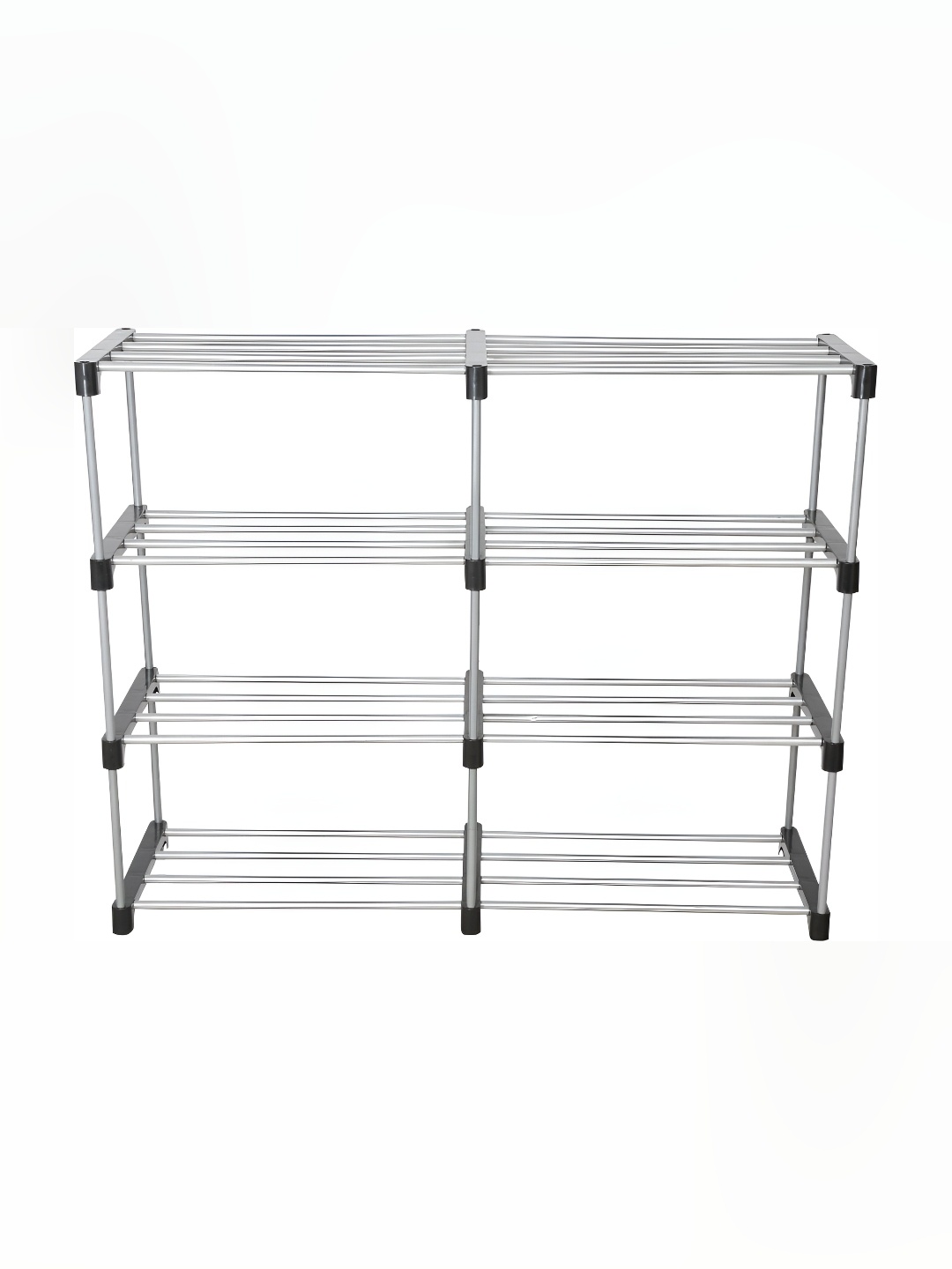 

Decent Hut Black & Silver Toned 8 Tier Rectangle Stainless Steel Shoe Rack
