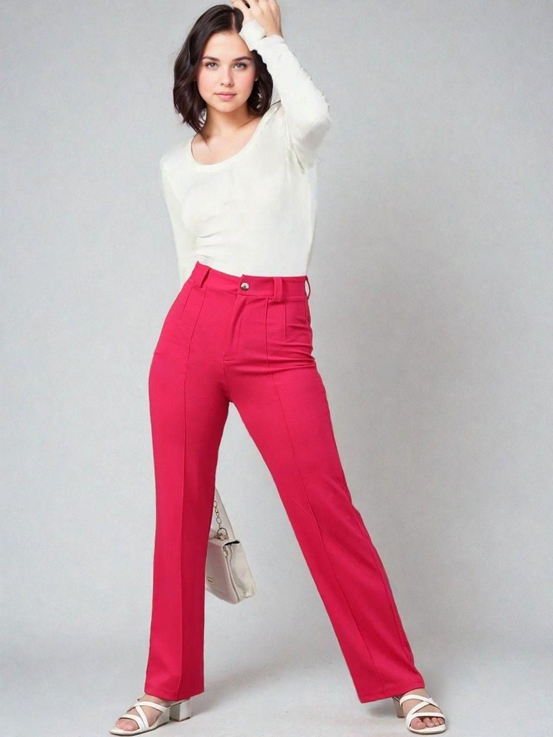 

Kotty White and Pink Scoop Neck T-Shirt with Trouser