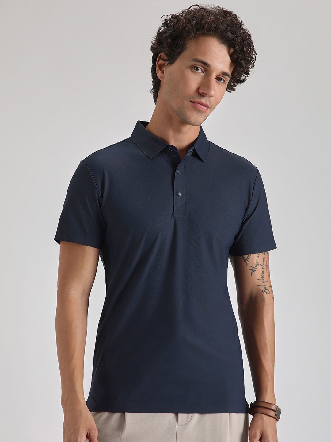 

Banana Club Men Polo Collar Slim Fit T-shirt, Blue