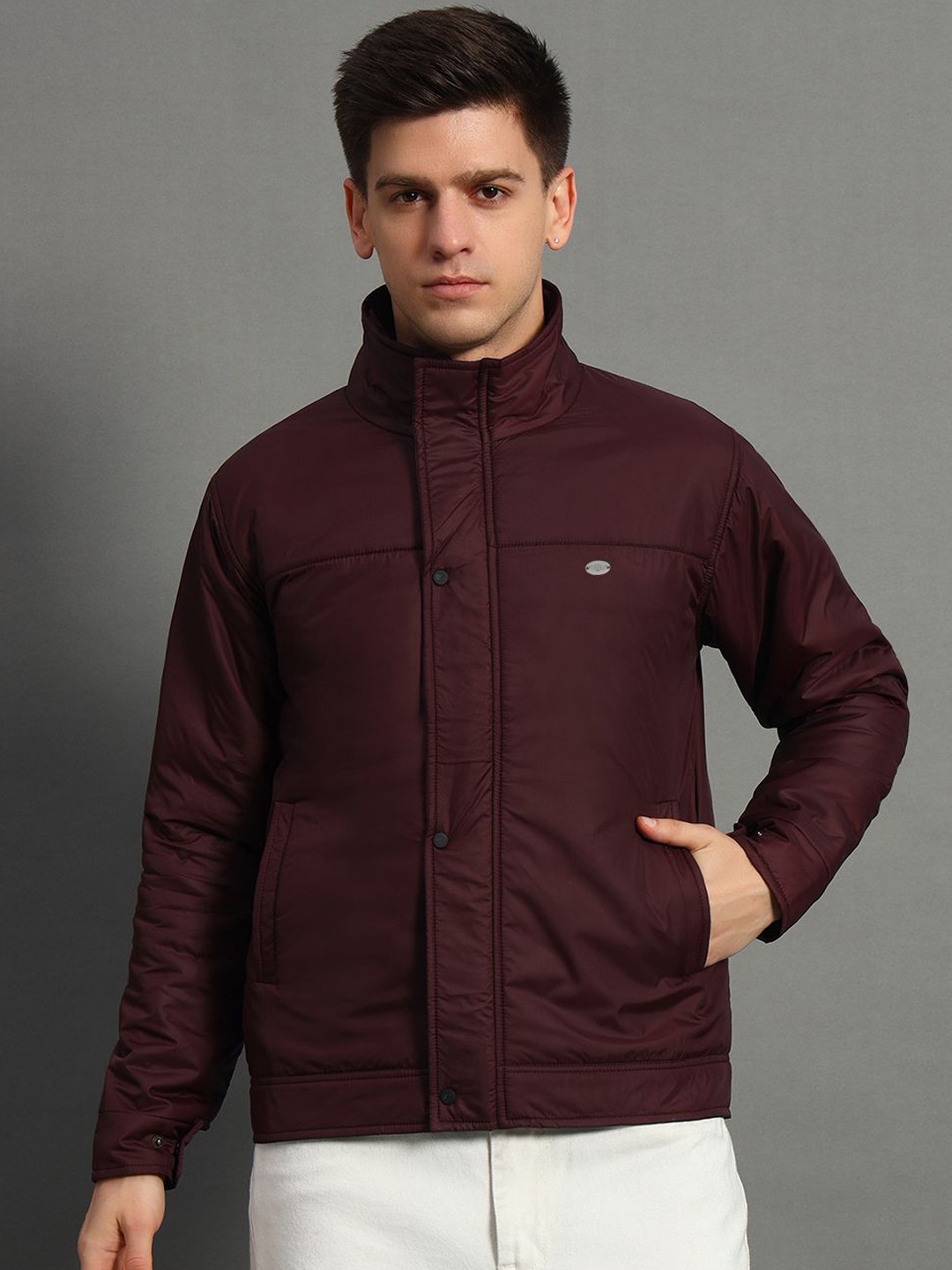 

GET GOLF Men Bomber Jacket, Maroon