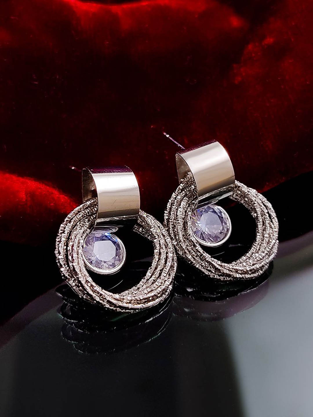

Saizen Contemporary Drop Earrings, Silver